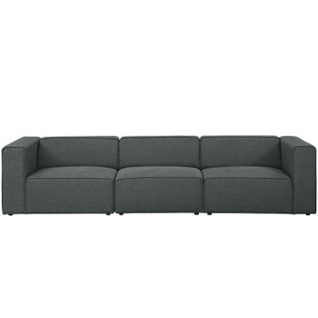 Modway Mingle 3 Piece Upholstered Fabric Sectional Sofa Set EEI-2827-GRY Gray