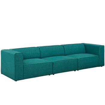 Modway Mingle 3 Piece Upholstered Fabric Sectional Sofa Set EEI-2827-TEA Teal