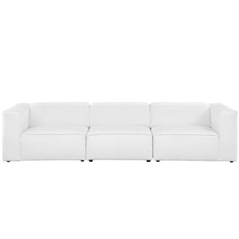 Modway Mingle 3 Piece Upholstered Fabric Sectional Sofa Set EEI-2827-WHI White