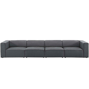 Modway Mingle 4 Piece Upholstered Fabric Sectional Sofa Set EEI-2829-GRY Gray