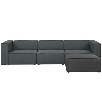 Modway Mingle 4 Piece Upholstered Fabric Sectional Sofa Set EEI-2831-GRY Gray