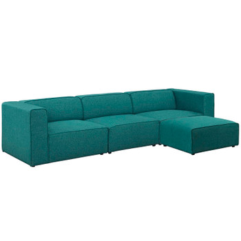 Modway Mingle 4 Piece Upholstered Fabric Sectional Sofa Set EEI-2831-TEA Teal