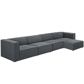 Modway Mingle 5 Piece Upholstered Fabric Sectional Sofa Set EEI-2833-GRY Gray