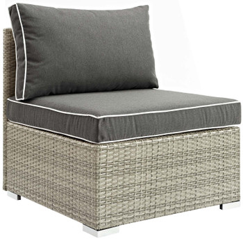 Modway Repose Outdoor Patio Armless Chair EEI-2958-LGR-CHA Light Gray Charcoal