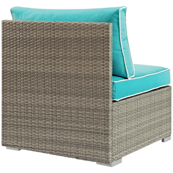 Modway Repose Outdoor Patio Armless Chair EEI-2958-LGR-TRQ Light Gray Turquoise