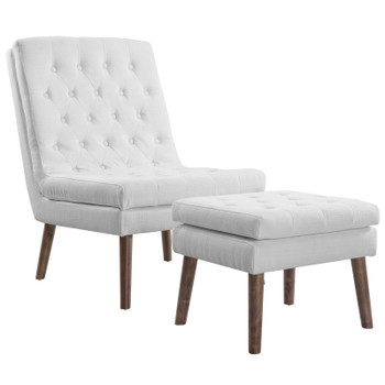 Modway Modify Upholstered Lounge Chair and Ottoman EEI-2988-WHI White