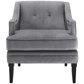 Modway Concur Button Tufted Performance Velvet Armchair EEI-2996-GRY Gray