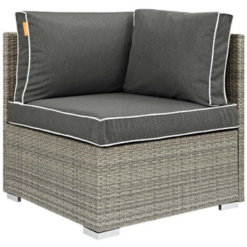 Modway Repose 7 Piece Outdoor Patio Sectional Set EEI-3010-LGR-CHA-SET Light Gray Charcoal