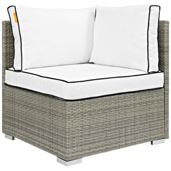 Modway Repose 7 Piece Outdoor Patio Sectional Set EEI-3010-LGR-WHI-SET Light Gray White