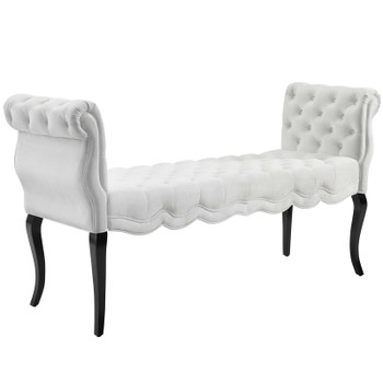 Modway Adelia Chesterfield Style Button Tufted Performance Velvet Bench EEI-3018-WHI White