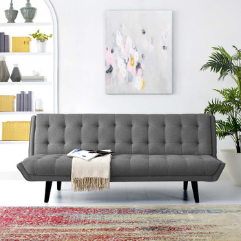 Modway Glance Tufted Convertible Fabric Sofa Bed EEI-3093-GRY Gray