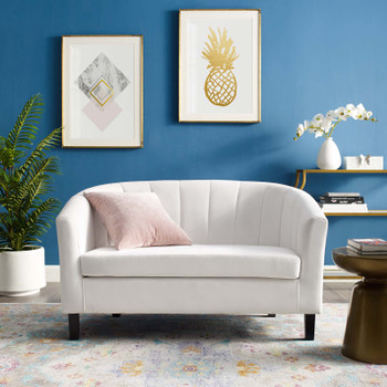 Modway Prospect Channel Tufted Performance Velvet Loveseat EEI-3137-WHI White