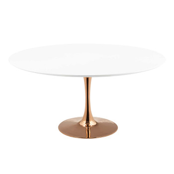 Modway Lippa 60" Round Wood Dining Table EEI-3240-ROS-WHI Rose White