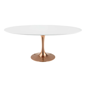 Modway Lippa 78" Oval Wood Dining Table EEI-3259-ROS-WHI Rose White