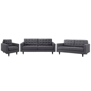 Modway Empress Sofa, Loveseat and Armchair Set of 3 EEI-3316-DOR Gray