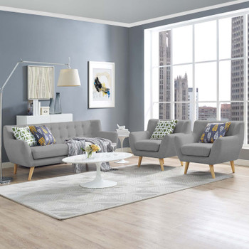 Modway Remark 3 Piece Living Room Set EEI-3322-LGR-SET Light Gray