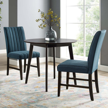 Modway Motivate Channel Tufted Upholstered Fabric Dining Chair Set of 2 EEI-3333-BLU Blue