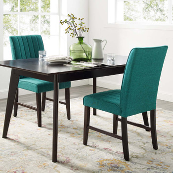 Modway Motivate Channel Tufted Upholstered Fabric Dining Chair Set of 2 EEI-3333-TEA Teal