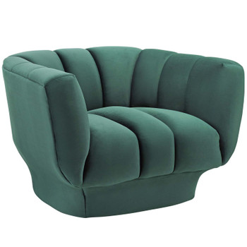 Modway Entertain Vertical Channel Tufted Performance Velvet Armchair EEI-3352-GRN Green