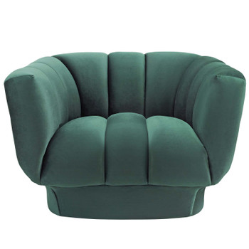 Modway Entertain Vertical Channel Tufted Performance Velvet Armchair EEI-3352-GRN Green