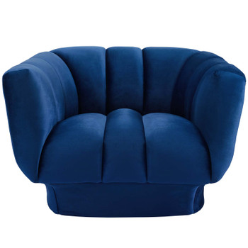 Modway Entertain Vertical Channel Tufted Performance Velvet Armchair EEI-3352-NAV Navy