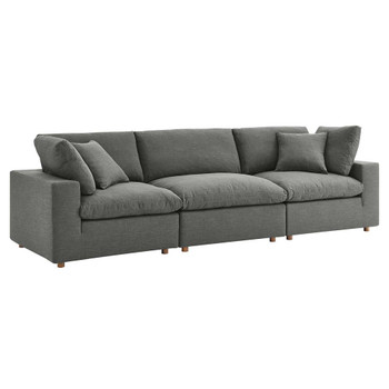 Modway Commix Down Filled Overstuffed 3 Piece Sectional Sofa Set EEI-3355-GRY Gray