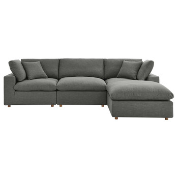 Modway Commix Down Filled Overstuffed 4 Piece Sectional Sofa Set EEI-3356-GRY Gray