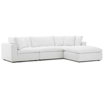 Modway Commix Down Filled Overstuffed 4 Piece Sectional Sofa Set EEI-3356-WHI White