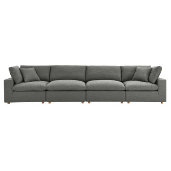 Modway Commix Down Filled Overstuffed 4 Piece Sectional Sofa Set EEI-3357-GRY Gray