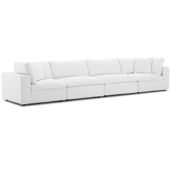 Modway Commix Down Filled Overstuffed 4 Piece Sectional Sofa Set EEI-3357-WHI White