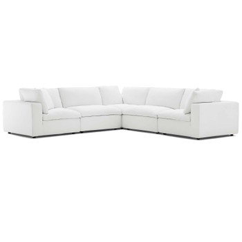 Modway Commix Down Filled Overstuffed 5 Piece Sectional Sofa Set EEI-3359-WHI White