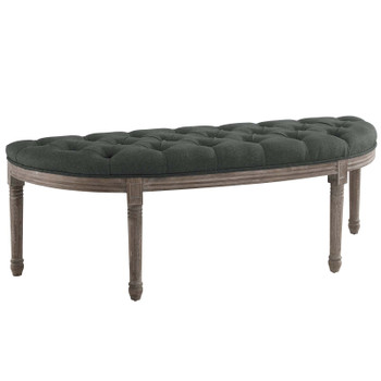 Modway Esteem Vintage French Upholstered Fabric Semi-Circle Bench EEI-3369-GRY Gray