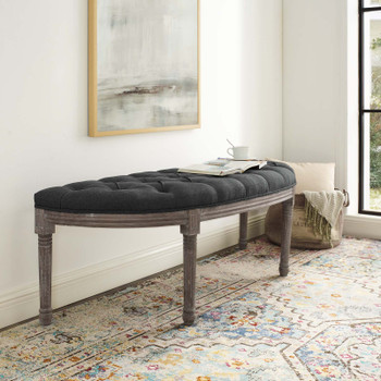 Modway Esteem Vintage French Upholstered Fabric Semi-Circle Bench EEI-3369-GRY Gray