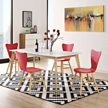 Modway Cascade Dining Chair Set of 4 EEI-3380-RED Red