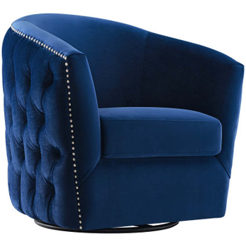 Modway Rogue Swivel Performance Velvet Armchair EEI-3434-NAV Navy