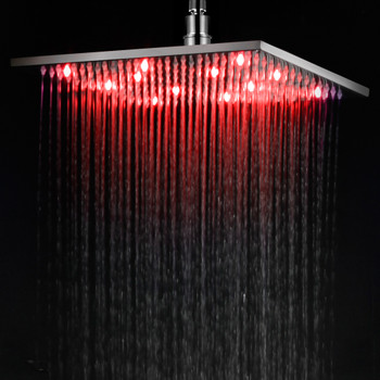 ALFI brand LED12S-PC Polished Chrome 12" Square Multi Color LED Rain Shower Head