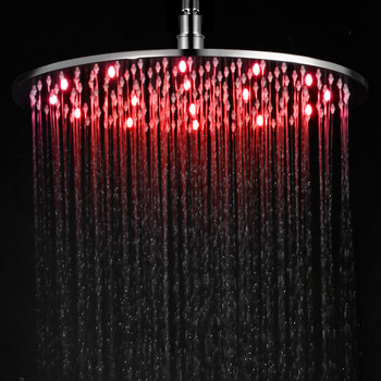 ALFI brand LED16R-BN Brushed Nickel 16" Round Multi Color LED Rain Shower Head