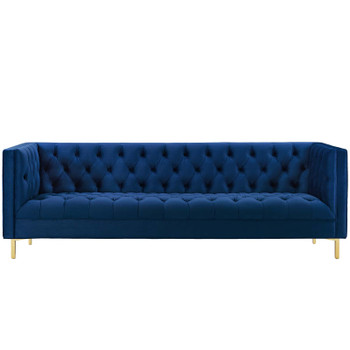 Modway Delight Tufted Button Performance Velvet Sofa EEI-3455-NAV Navy