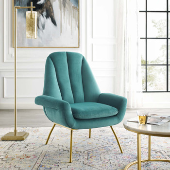 Modway Summit Accent Performance Velvet Armchair EEI-3460-TEA Teal