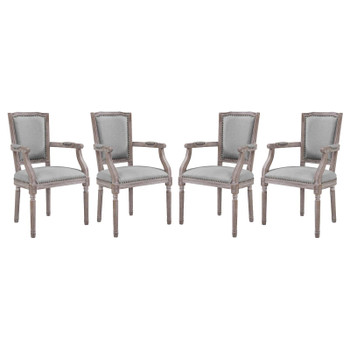 Modway Penchant Dining Armchair Upholstered Fabric Set of 4 EEI-3463-LGR Light Gray