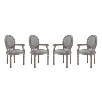 Modway Emanate Dining Armchair Upholstered Fabric Set of 4 EEI-3466-LGR Light Gray