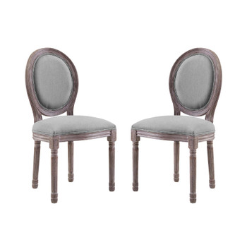 Modway Emanate Dining Side Chair Upholstered Fabric Set of 2 EEI-3467-LGR Light Gray