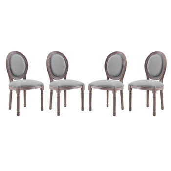 Modway Emanate Dining Side Chair Upholstered Fabric Set of 4 EEI-3468-LGR Light Gray