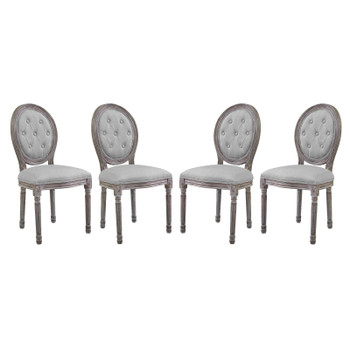 Modway Arise Dining Side Chair Upholstered Fabric Set of 4 EEI-3470-LGR Light Gray