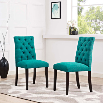 Modway Duchess Dining Chair Fabric Set of 2 EEI-3474-TEA Teal