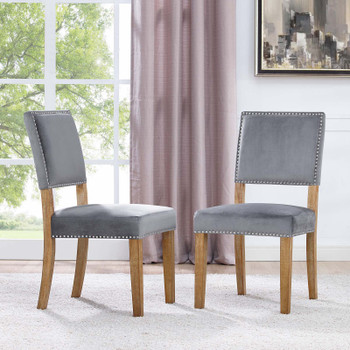 Modway Oblige Dining Chair Wood Set of 2 EEI-3477-GRY Gray