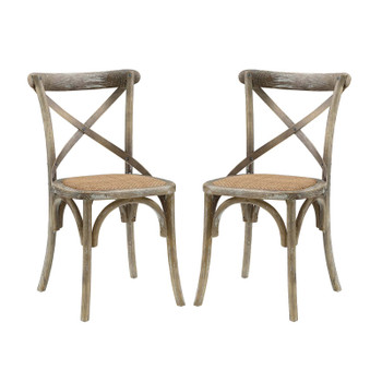 Modway Gear Dining Side Chair Set of 2 EEI-3481-GRY Gray