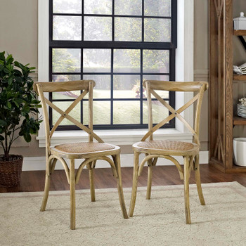 Modway Gear Dining Side Chair Set of 2 EEI-3481-NAT Natural