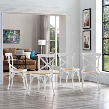 Modway Gear Dining Side Chair Set of 4 EEI-3482-WHI White