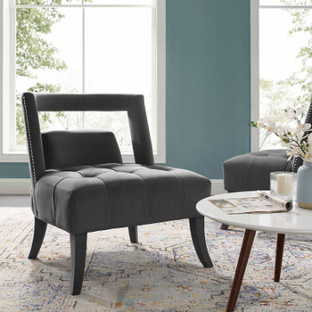 Modway Honor Accent Lounge Performance Velvet Armchair EEI-3486-GRY Gray